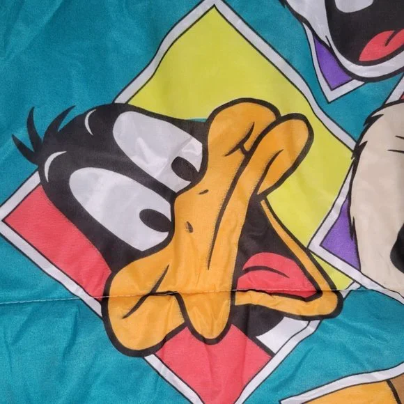 Vintage 90s Warner Bros Looney Tunes Sleeping Bag 1993 Bugs Taz Daffy Yosemite - Picture 9 of 15